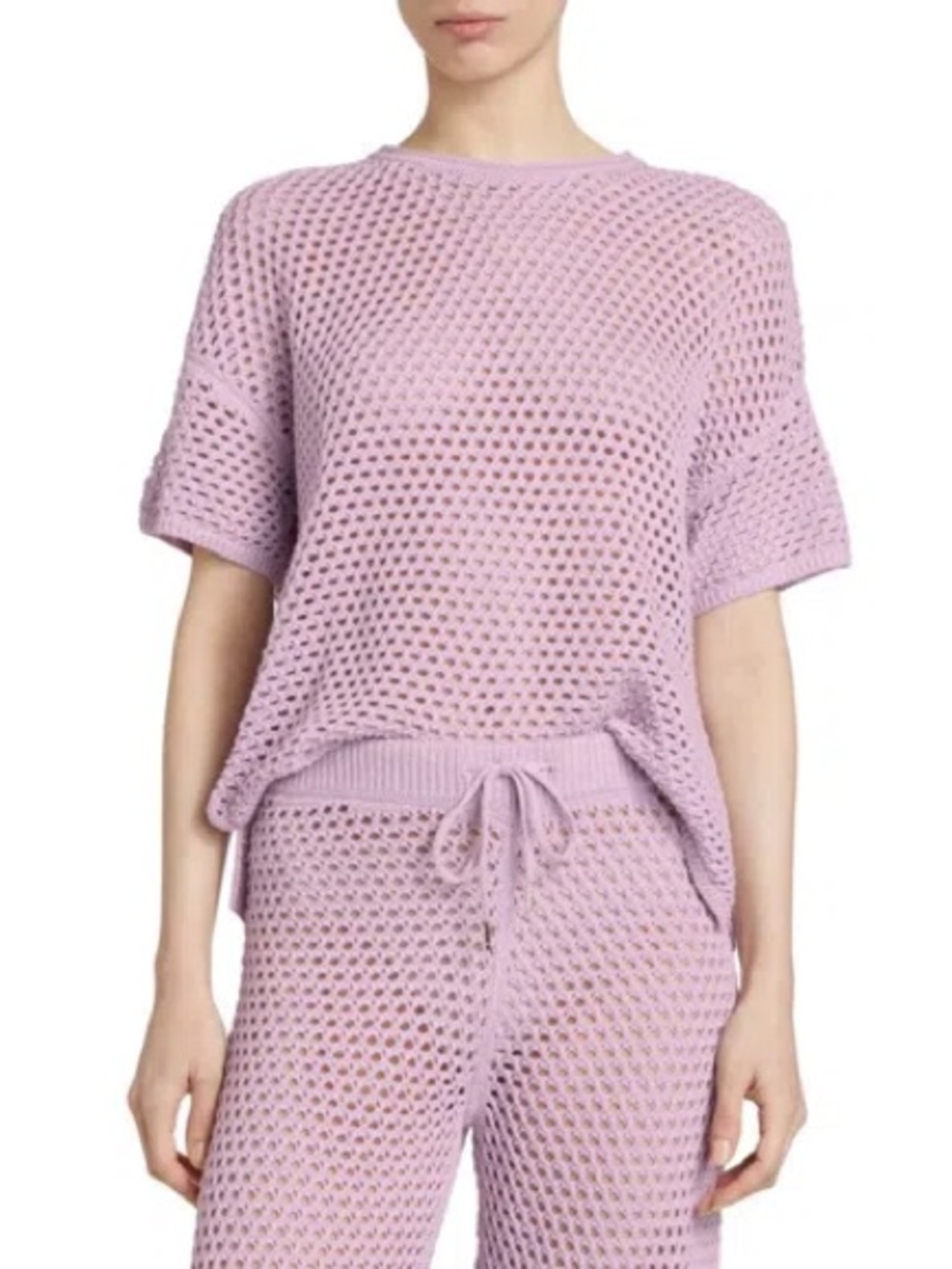 NWT Stellae Dux Women's Boxy Crochet Mesh Knit Top - Daydream - Size Small